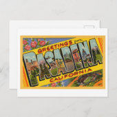 Vintage Grüße aus Pasadena, Kalifornien Postkarte (Vorne/Hinten)