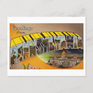 Vintage Grüße aus Pennsylvania Postkarte