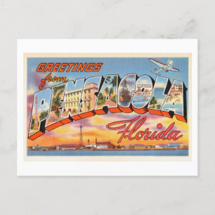 Vintage Grüße aus Pensacola, Florida Postkarte