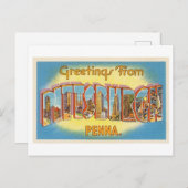 Vintage Grüße aus Pittsburgh, Pennsylvania Postkarte (Vorne/Hinten)