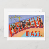 Vintage Grüße aus Plymouth, Massachusetts Postkarte (Vorne/Hinten)
