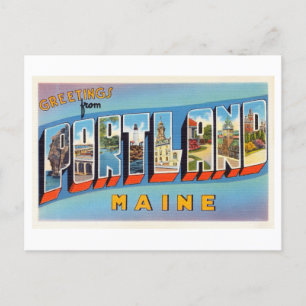 Vintage Grüße aus Portland, Maine Postkarte