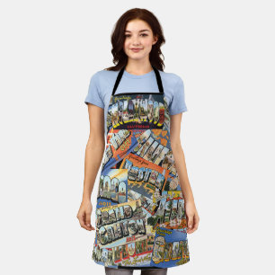 Vintage Grüße aus ... Postkarten Collage Schürze