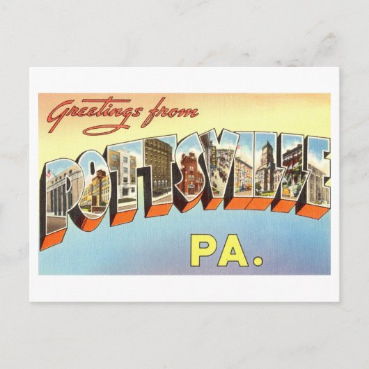 Vintage Grüße aus Pottsville, Pennsylvania Postkarte (Vorderseite)