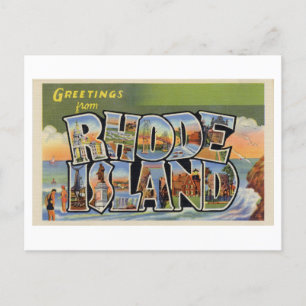 Vintage Grüße aus Rhode Island Postkarte
