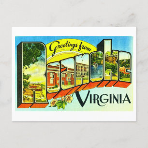 Vintage Grüße aus Roanoke, Virginia Postkarte