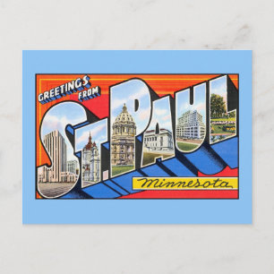 Vintage Grüße aus Saint (St.) Paul Minnesota Postkarte