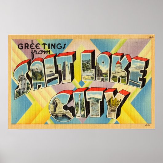 Vintage Grüße aus Salt Lake City Utah Poster (Vorne)