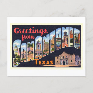 Vintage Grüße aus San Antonio, Texas Postkarte
