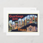 Vintage Grüße aus San Antonio, Texas Postkarte (Vorne/Hinten)