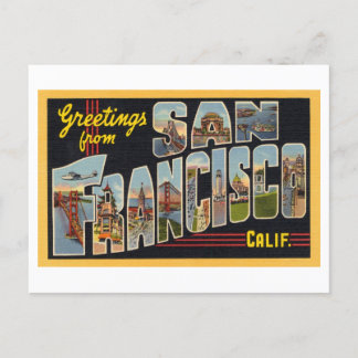 Vintage Grüße aus San Francisco, Kalifornien Postkarte