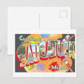 Vintage Grüße aus Saugatuck, Michigan, Postkarte (Vorne/Hinten)