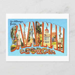 Vintage Grüße aus Savannah, Georgia, Postkarte
