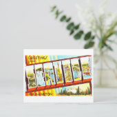 Vintage Grüße aus Seattle, Washington Postkarte (Stehend Vorderseite)
