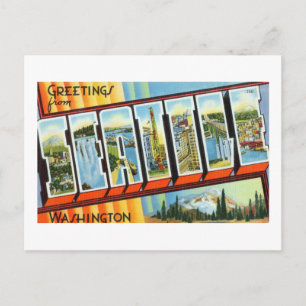 Vintage Grüße aus Seattle Washington Reise P Postkarte