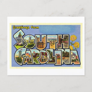 Vintage Grüße aus South Carolina Postkarte