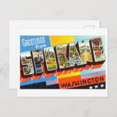 Vintage Grüße aus Spokane, Washington Postkarte (Vorne/Hinten)
