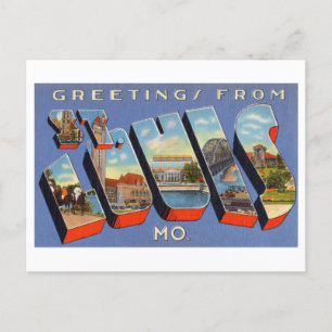 Vintage Grüße aus St. Louis, Missouri Postkarte