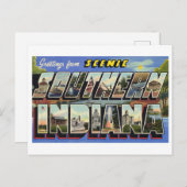 Vintage Grüße aus Südindiana Postkarte (Vorne/Hinten)