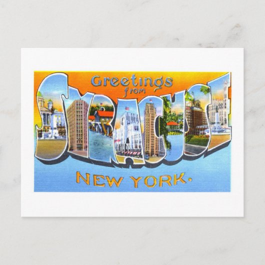 Vintage Grüße aus Syrakus, New York Postkarte (Vorderseite)