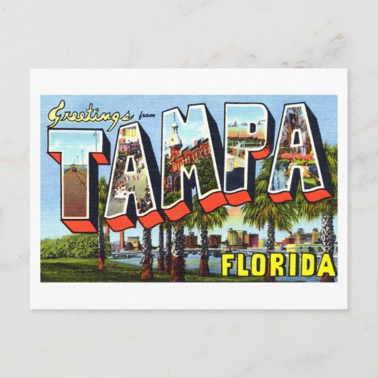 Vintage Grüße aus Tampa, Florida Postkarte (Vorderseite)
