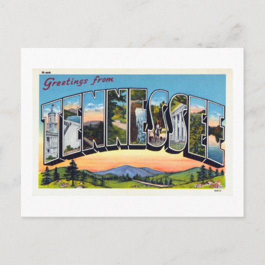 Vintage Grüße aus Tennessee Reiseplakat Postkarte (Vorderseite)