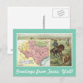 Vintage Grüße aus Texas Y'all Postkarte (Vorne/Hinten)
