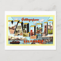 Vintage Grüße aus Vallejo, Kalifornien,