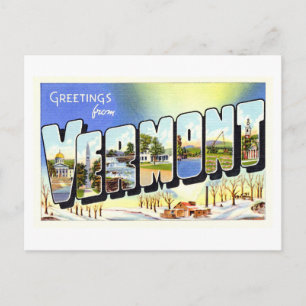 Vintage Grüße aus Vermont Postkarte