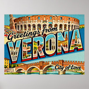 Vintage-Grüße aus Verona Poster