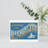 Vintage Grüße aus Washington DC Postkarte (Stehend Vorderseite)