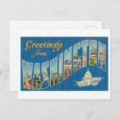 Vintage Grüße aus Washington DC Postkarte (Vorne/Hinten)