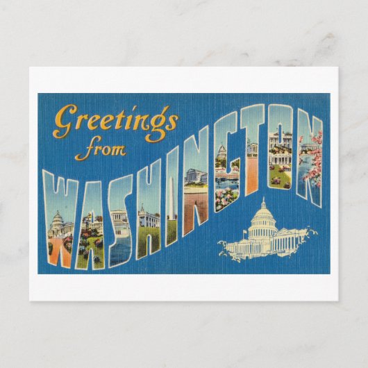 Vintage Grüße aus Washington DC Postkarte (Vorderseite)