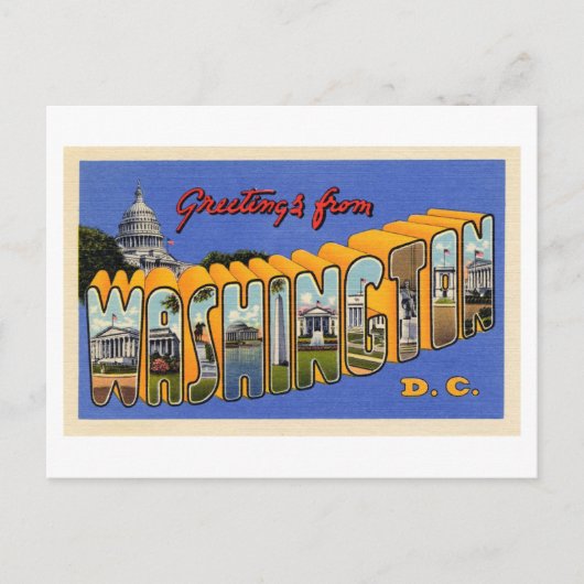 Vintage Grüße aus Washington DC Postkarte (Vorderseite)