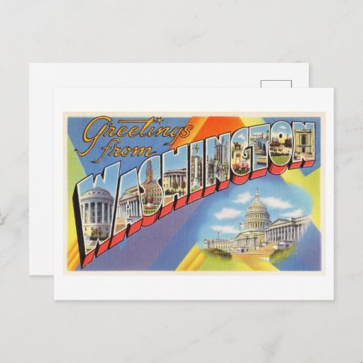 Vintage Grüße aus Washington Staat Postkarte (Vorne/Hinten)