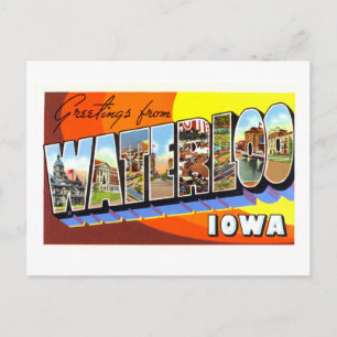 Vintage Grüße aus Waterloo, Iowa, Postkarte