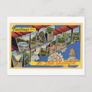 Vintage Grüße aus West Virginia Postkarte