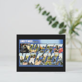 Vintage Grüße aus West Virginia Postkarte (Stehend Vorderseite)