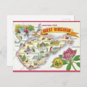 Vintage Grüße aus West Virginia Postkarte (Vorne/Hinten)
