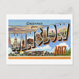 Vintage Grüße aus Winslow, Arizona Postkarte