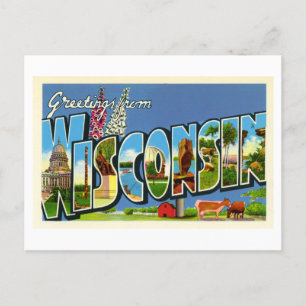 Vintage Grüße aus Wisconsin Postkarte