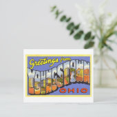 Vintage Grüße aus Youngstown, Ohio Postkarte (Stehend Vorderseite)