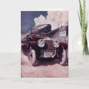 Vintage Grüße mit altem Auto Karte