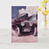 Vintage Grüße mit Altwagen Karte (Gelbe Blume)