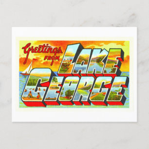 Vintage Grüße vom George-See, New York, Postkarte