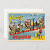 Vintage "Grüße vom Meer, Oregon" Postkarte (Vorne/Hinten)