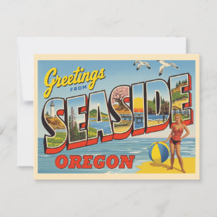 Vintage "Grüße vom Meer, Oregon" Postkarte