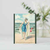 Vintage Grüße vom Meer Postkarte (Stehend Vorderseite)