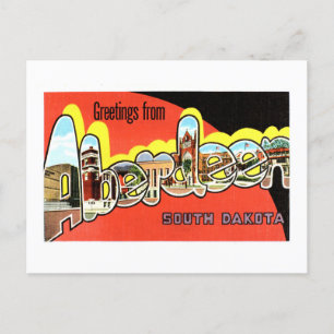 Vintage Grüße von Aberdeen, South Dakota Postkarte