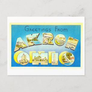 Vintage Grüße von Akron, Ohio Postkarte